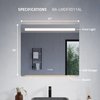 Anzzi 28in x 32in LED Front/Top/Bottom Light Bathroom Mirror With Defogger BA-LMDFX011AL